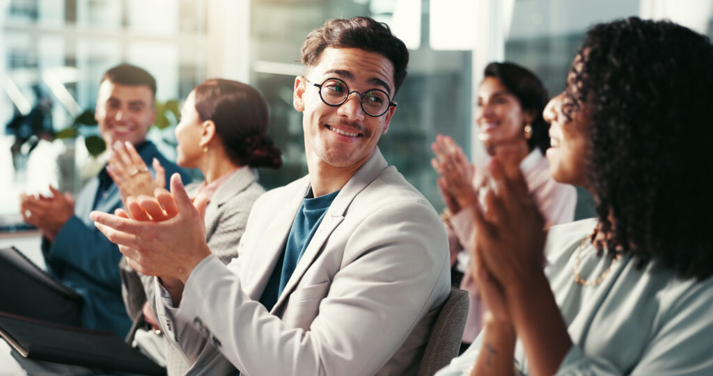 Sales professionals at an event